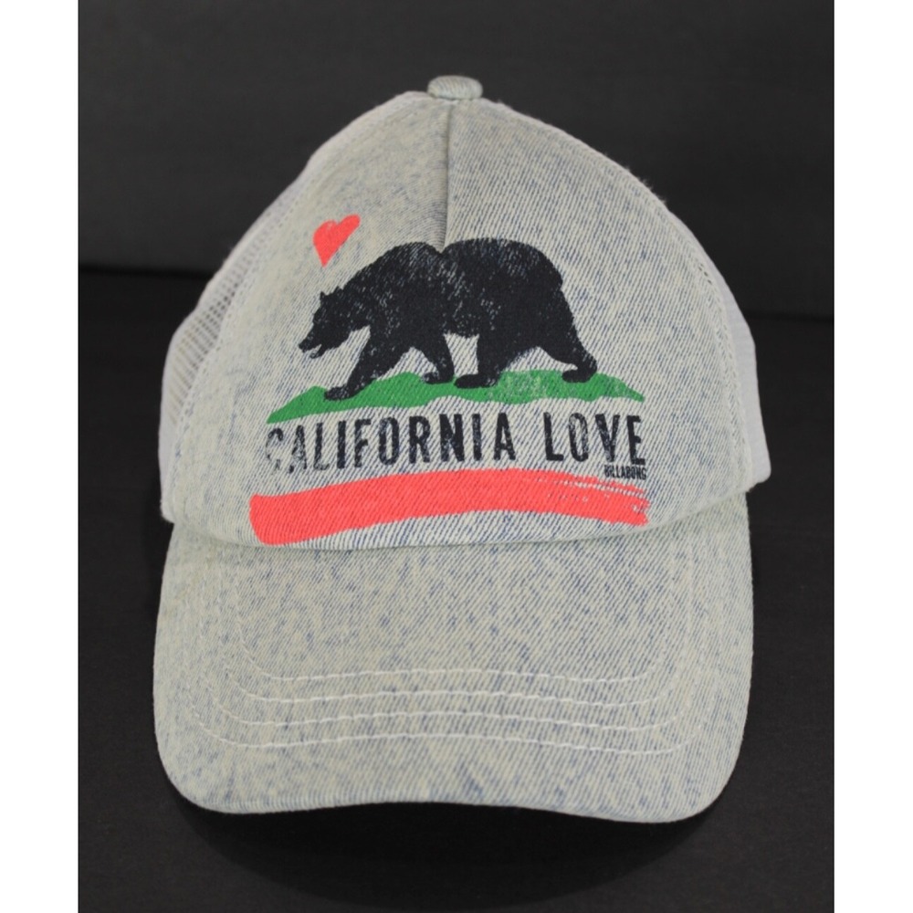 Billabong Trucker Hat Cap California Love SnapBack Bear Heart Fast